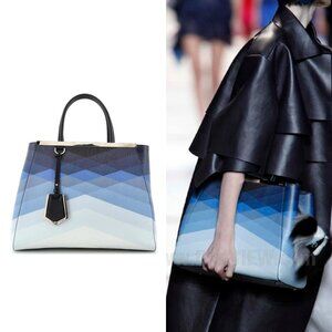 LIMITED EDITION Fendi 2014 Runway 2Jours bag in blue gradient.